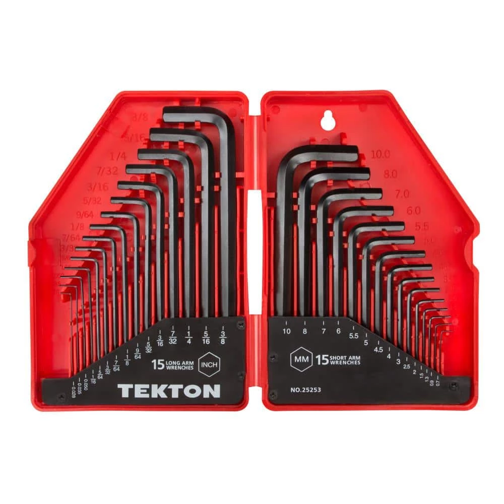 TEKTON 0.028-3/8 in., 0.7-10 mm Hex Key Wrench Set (30-Piece) 1 TEKTON 0.028-3/8 in., 0.7-10 mm Hex Key Wrench Set (30-Piece)
