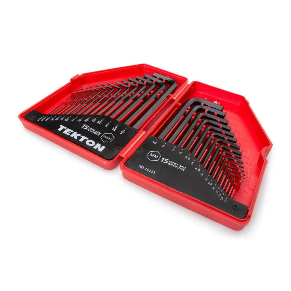 TEKTON 0.028-3/8 in., 0.7-10 mm Hex Key Wrench Set (30-Piece) 2 TEKTON 0.028-3/8 in., 0.7-10 mm Hex Key Wrench Set (30-Piece) - Image 2