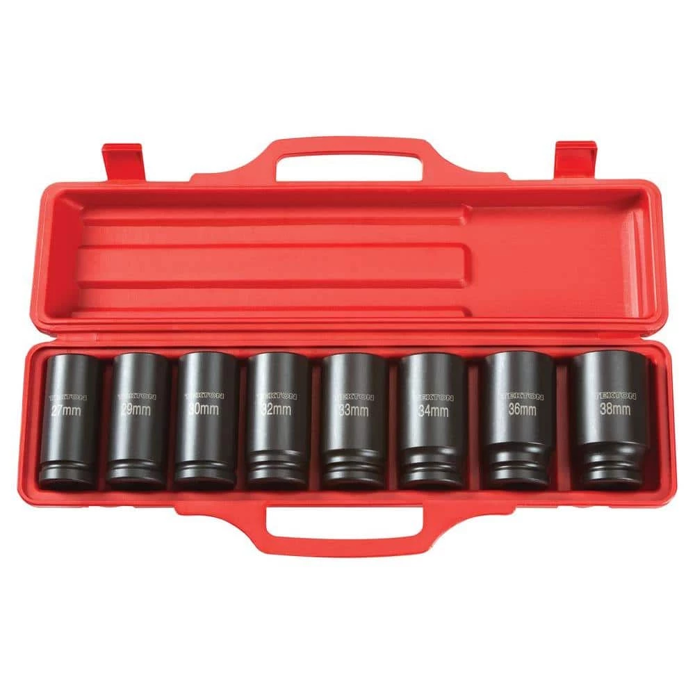 TEKTON 3/4 in. Drive 27-38 mm 6-Point Deep Impact Socket Set 1 TEKTON 3/4 in. Drive 27-38 mm 6-Point Deep Impact Socket Set