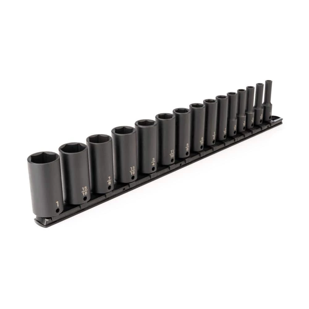 TEKTON 3/8 in. Drive Deep 6-Point Impact Socket Set, 15-Piece (1/4 in. - 1 in.) 1 TEKTON 3/8 in. Drive Deep 6-Point Impact Socket Set, 15-Piece (1/4 in. - 1 in.)