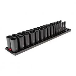 TEKTON 3/8 in. Drive Deep 6-Point Impact Socket Set, 34-Piece (1/4-1 in, 6 mm - 24 mm)