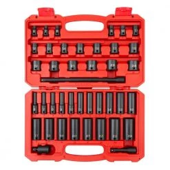 TEKTON 3/8 in. Drive 6-Point Impact Socket Set, 41-Piece (6 mm - 24 mm)