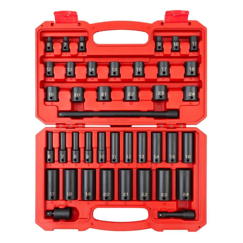 TEKTON 3/8 in. Drive 6-Point Impact Socket Set, 41-Piece (6 mm - 24 mm) 1 TEKTON 3/8 in. Drive 6-Point Impact Socket Set, 41-Piece (6 mm - 24 mm)