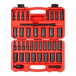 TEKTON 3/8 in. Drive Deep 6-Point Impact Socket Set, 37-Piece (1/4 in. - 1 in., 6 mm - 24 mm)