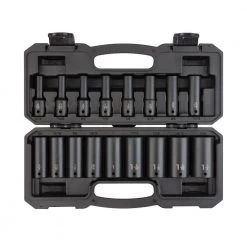 TEKTON 1/2 in. Drive Deep 6-Point Impact Socket Set, 17-Piece (5/16 in. -1-1/4 in.)