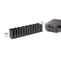 TEKTON 1/2 in. Drive Deep 6-Point Impact Socket Set, 21-Piece (5/16 in. -1-1/2 in.) -TEKTON Sales Store tekton impact socket sets sid92306 66 1000