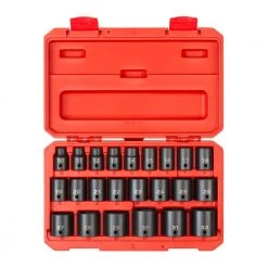 TEKTON 1/2 in. Drive 6-Point Impact Socket Set, 23-Piece (10 mm - 32 mm)