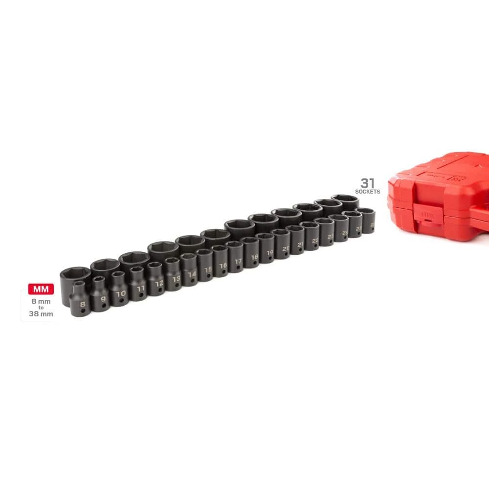 TEKTON 1/2 in. Drive 6-Point Impact Socket Set, 31-Piece (8 mm - 38 mm) 5 TEKTON 1/2 in. Drive 6-Point Impact Socket Set, 31-Piece (8 mm - 38 mm) - Image 5