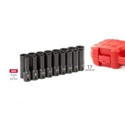 TEKTON 8 mm to 24 mm 1/2 in. Drive Deep 6-Point Impact Socket Set (17-Piece) -TEKTON Sales Store tekton impact socket sets sid92329 66 1000