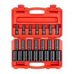 TEKTON 1/2 in. Drive Deep 6-Point Impact Socket Set, 23-Piece (10 mm - 32 mm)