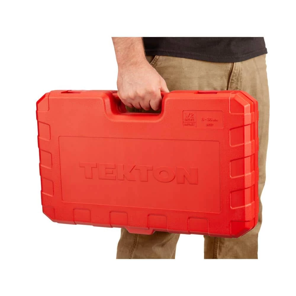 TEKTON 1/2 in. Drive Deep 6-Point Impact Socket Set, 31-Piece (8 mm - 38 mm) 4 TEKTON 1/2 in. Drive Deep 6-Point Impact Socket Set, 31-Piece (8 mm - 38 mm) - Image 4