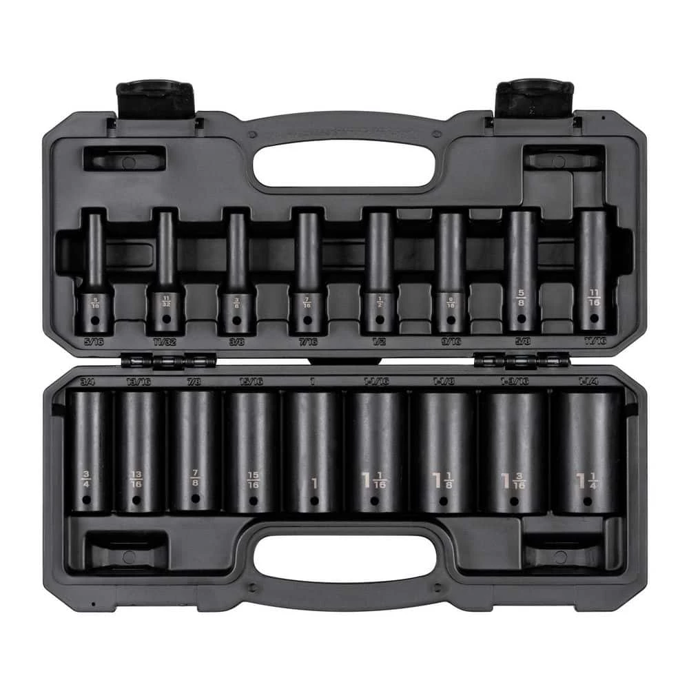 TEKTON 1/2 in. Drive Deep 12-Point Impact Socket Set, 17-Piece (5/16 - 1-1/4 in.) 1 TEKTON 1/2 in. Drive Deep 12-Point Impact Socket Set, 17-Piece (5/16 - 1-1/4 in.)