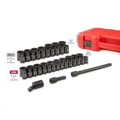 TEKTON 1/2 in. Drive 6-Point Impact Socket Set, 45-Piece (5/16 in. - 1-1/4 in., 8 mm - 32 mm) -TEKTON Sales Store tekton impact socket sets sid92403 66 1000