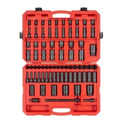 TEKTON 1/2 in. Drive 12-Point Impact Socket Set, 78-Piece (5/16 - 1-1/2 in., 8-39 mm)