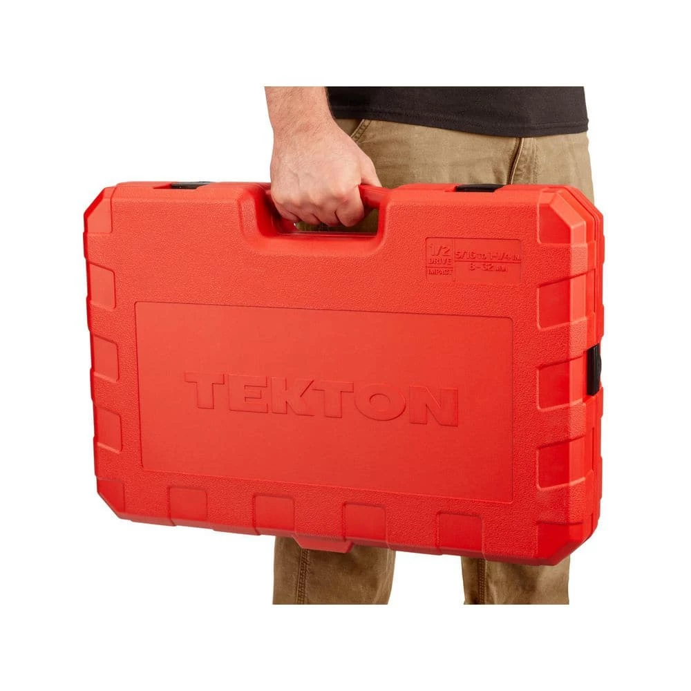 TEKTON 1/2 in. Drive 12-Point Impact Socket Set, 78-Piece (5/16 - 1-1/2 in., 8-39 mm) 4 TEKTON 1/2 in. Drive 12-Point Impact Socket Set, 78-Piece (5/16 - 1-1/2 in., 8-39 mm) - Image 4