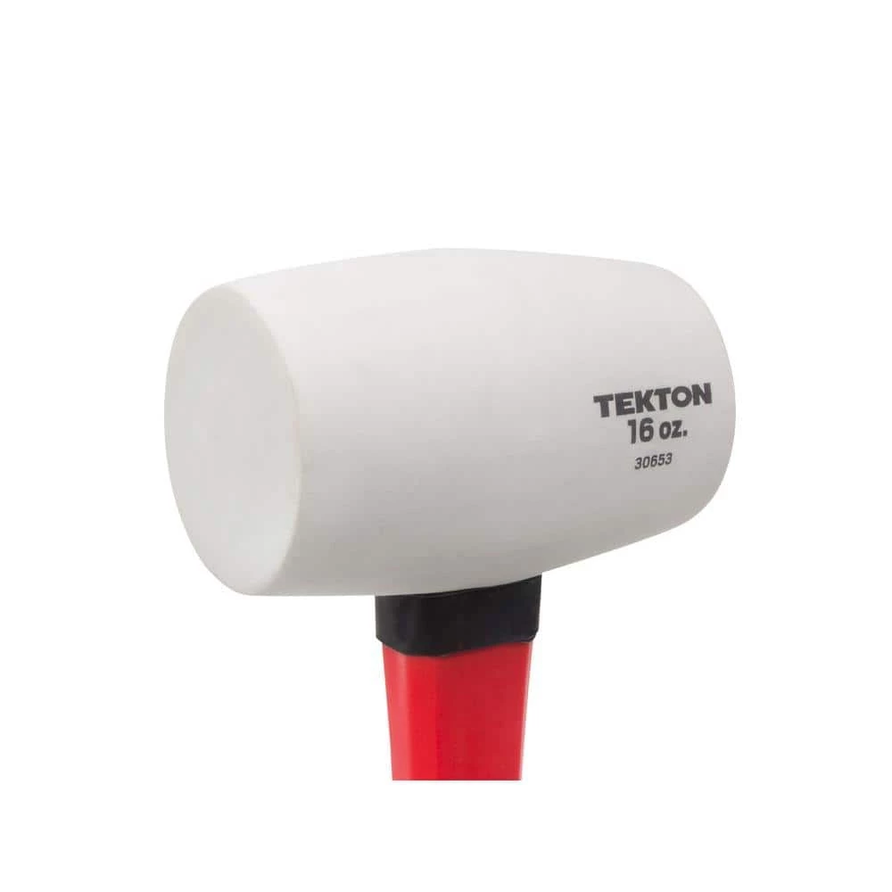 TEKTON 16 oz. Fiberglass Handle White Rubber Mallet 6 TEKTON 16 oz. Fiberglass Handle White Rubber Mallet - Image 6