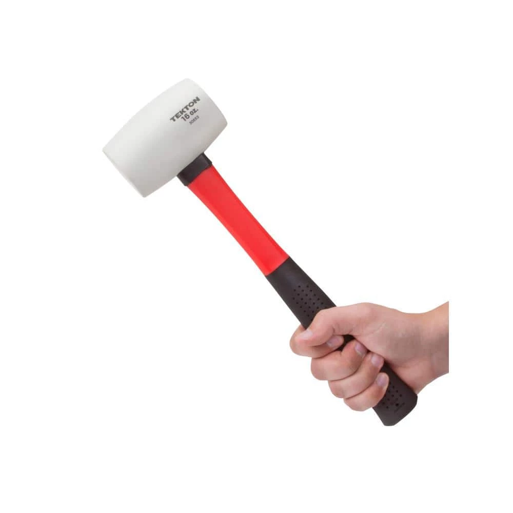 TEKTON 16 oz. Fiberglass Handle White Rubber Mallet 4 TEKTON 16 oz. Fiberglass Handle White Rubber Mallet - Image 4