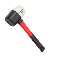 TEKTON 16 oz. Fiberglass Handle White/Black Rubber Mallet