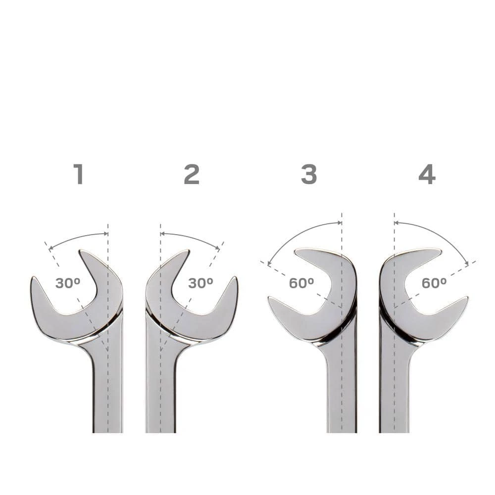 TEKTON 3/8 in. to 1 in. Angle Head Open End Wrench Set Keeper (11-Piece) 4 TEKTON 3/8 in. to 1 in. Angle Head Open End Wrench Set Keeper (11-Piece) - Image 4