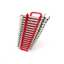 TEKTON 10 mm to 27 mm Angle Head Open End Wrench Set Keeper (16-Piece)