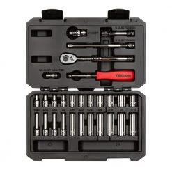 TEKTON 1/4 in. Drive 6-Point Socket and Ratchet Set (29-Piece)