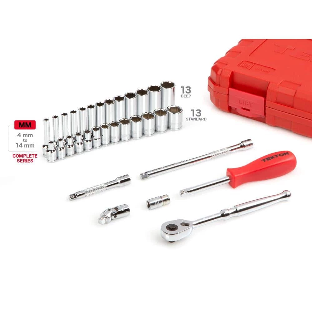 TEKTON 1/4 in. Drive 6-Point Socket and Ratchet Set (33-Piece) 2 TEKTON 1/4 in. Drive 6-Point Socket and Ratchet Set (33-Piece) - Image 2