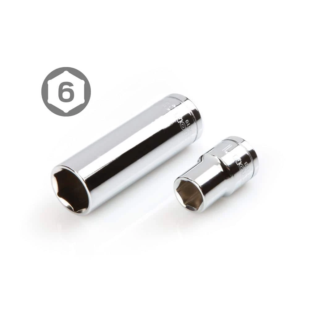 TEKTON 3/8 in. Drive 6-Point Socket and Ratchet Set (47-Piece) (5/16 in. - 3/4 in., 8 mm - 19 mm) 4 TEKTON 3/8 in. Drive 6-Point Socket and Ratchet Set (47-Piece) (5/16 in. - 3/4 in., 8 mm - 19 mm) - Image 4