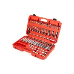 TEKTON 1/2 in. Drive 6-Point Socket and Ratchet Set 3/8 in. to 1 in., 10 mm to 24 mm (58-Piece) -TEKTON Sales Store tekton ratchet socket sets skt25301 4f 1000