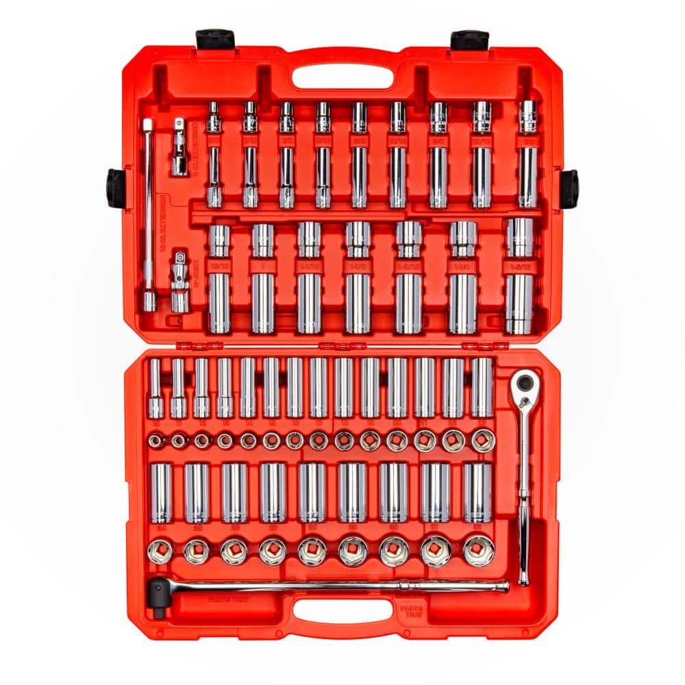 TEKTON 1/2 in. Drive 6-Point Socket and Ratchet Set (84-Piece, 3/8 in. to 1-5/16 in., 10 mm to 32 mm) 1 TEKTON 1/2 in. Drive 6-Point Socket and Ratchet Set (84-Piece, 3/8 in. to 1-5/16 in., 10 mm to 32 mm)