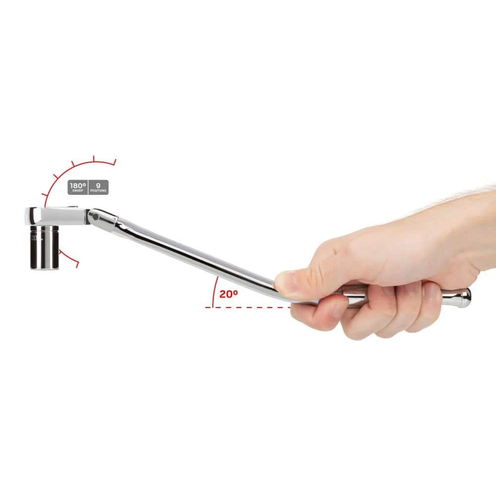 TEKTON 3/8 in. Drive x 12 in. Flex Head Bent Handle Ratchet 3 TEKTON 3/8 in. Drive x 12 in. Flex Head Bent Handle Ratchet - Image 3