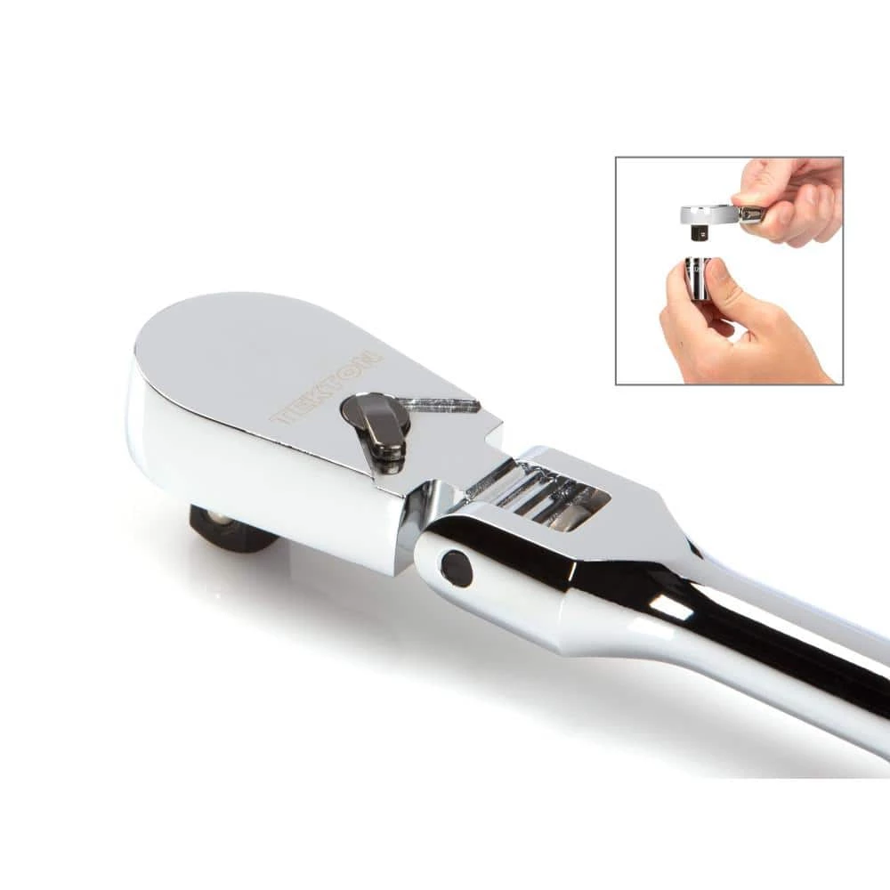 TEKTON 3/8 in. Drive x 12 in. Flex Head Bent Handle Ratchet 6 TEKTON 3/8 in. Drive x 12 in. Flex Head Bent Handle Ratchet - Image 6