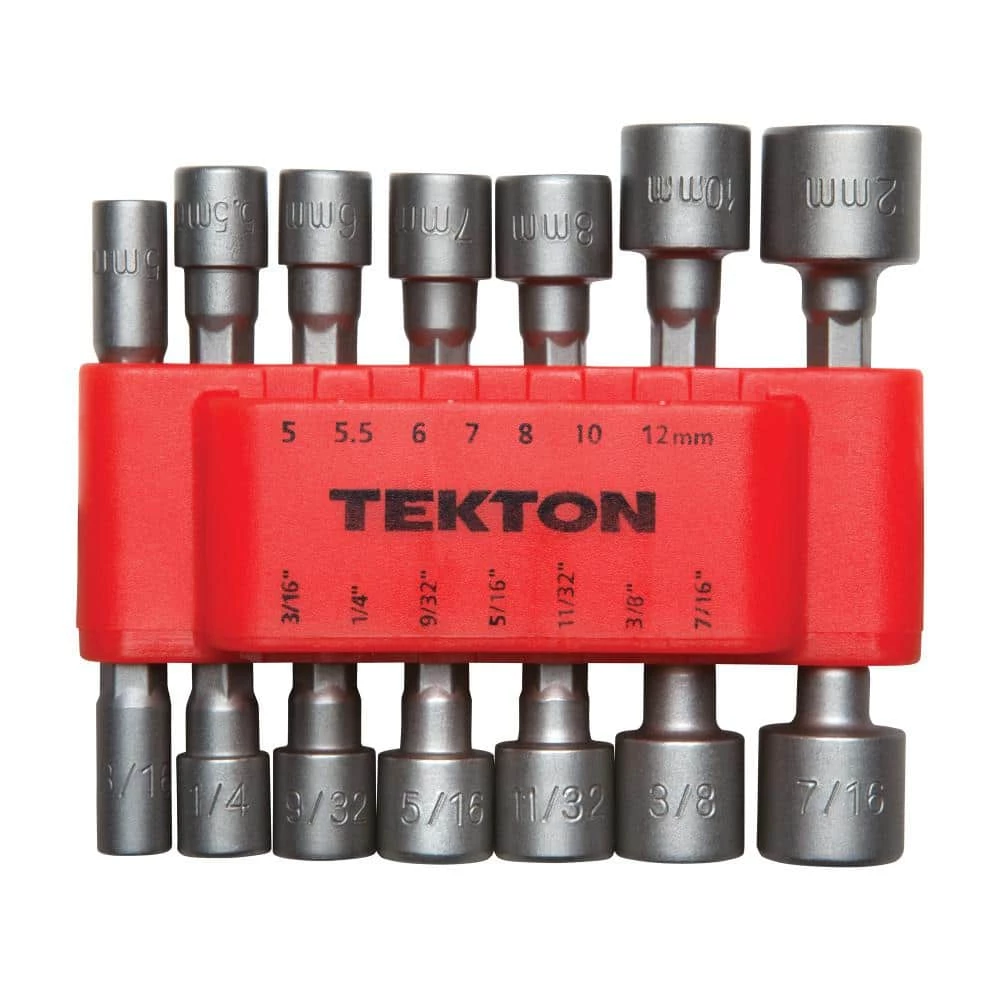 TEKTON 3/16-7/16 in., 5-12 mm Quick-Change Power Nut Driver Bit Set (14-Piece) 3 TEKTON 3/16-7/16 in., 5-12 mm Quick-Change Power Nut Driver Bit Set (14-Piece) - Image 3