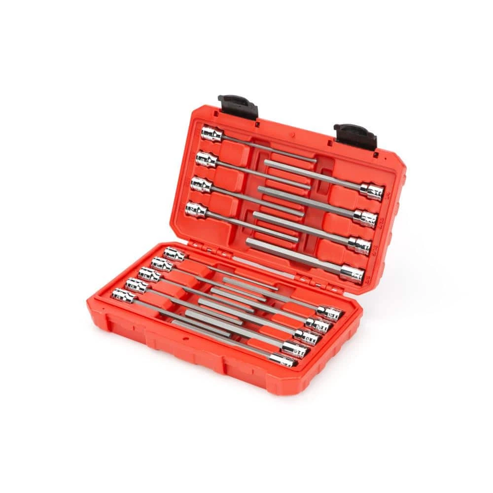 TEKTON 3/8 in. 1/8 in. to 3/8 in. 3 mm to 10 mm Drive Long Hex Bit Socket Set (18-Piece) 2 TEKTON 3/8 in. 1/8 in. to 3/8 in. 3 mm to 10 mm Drive Long Hex Bit Socket Set (18-Piece) - Image 2