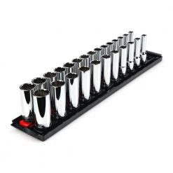 TEKTON 1/2 in. Drive Deep 12-Point Socket Set (3/8-1 in., 10-24 mm) (26-Piece)