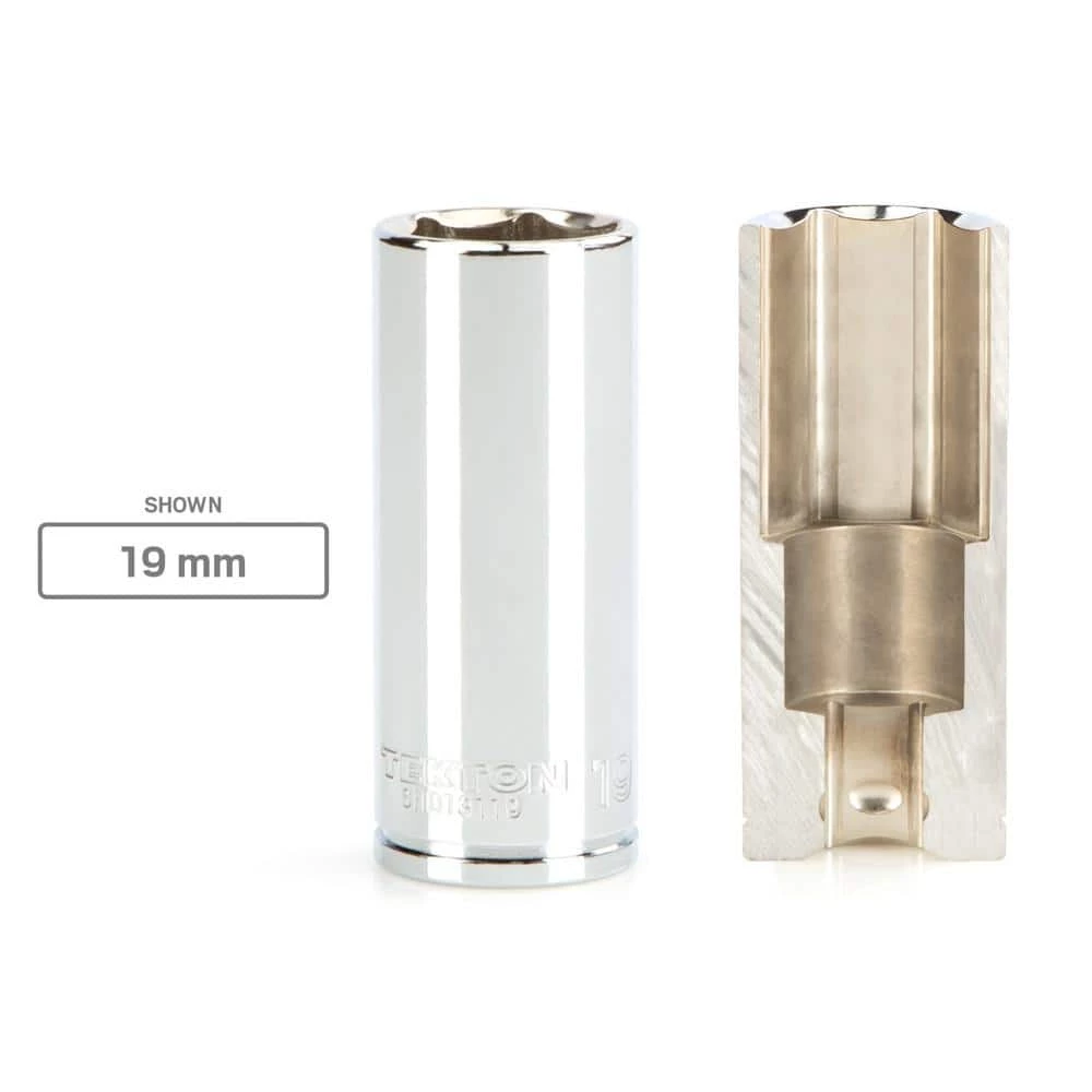 TEKTON 3/8 in. Drive x 20 mm Deep 6-Point Socket 3 TEKTON 3/8 in. Drive x 20 mm Deep 6-Point Socket - Image 3