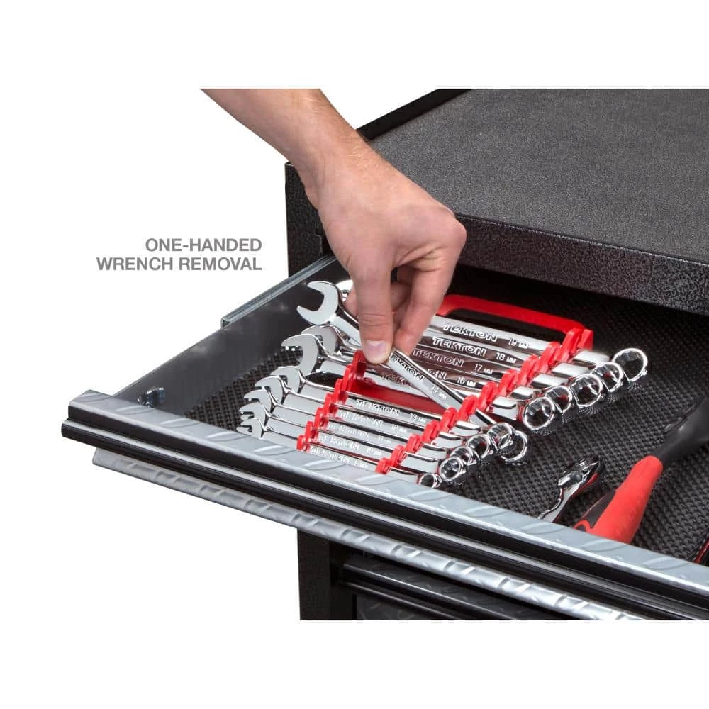 TEKTON 5.75 in. 11-Tool Store-and-Go Wrench Rack Keeper in Red 4 TEKTON 5.75 in. 11-Tool Store-and-Go Wrench Rack Keeper in Red - Image 4